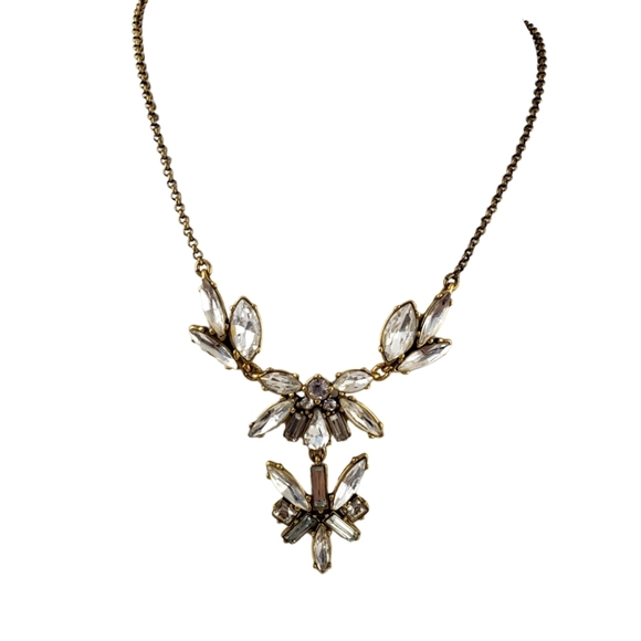 J. Crew statement necklace art deco brilliant rhinestones A0286 - Picture 3 of 6